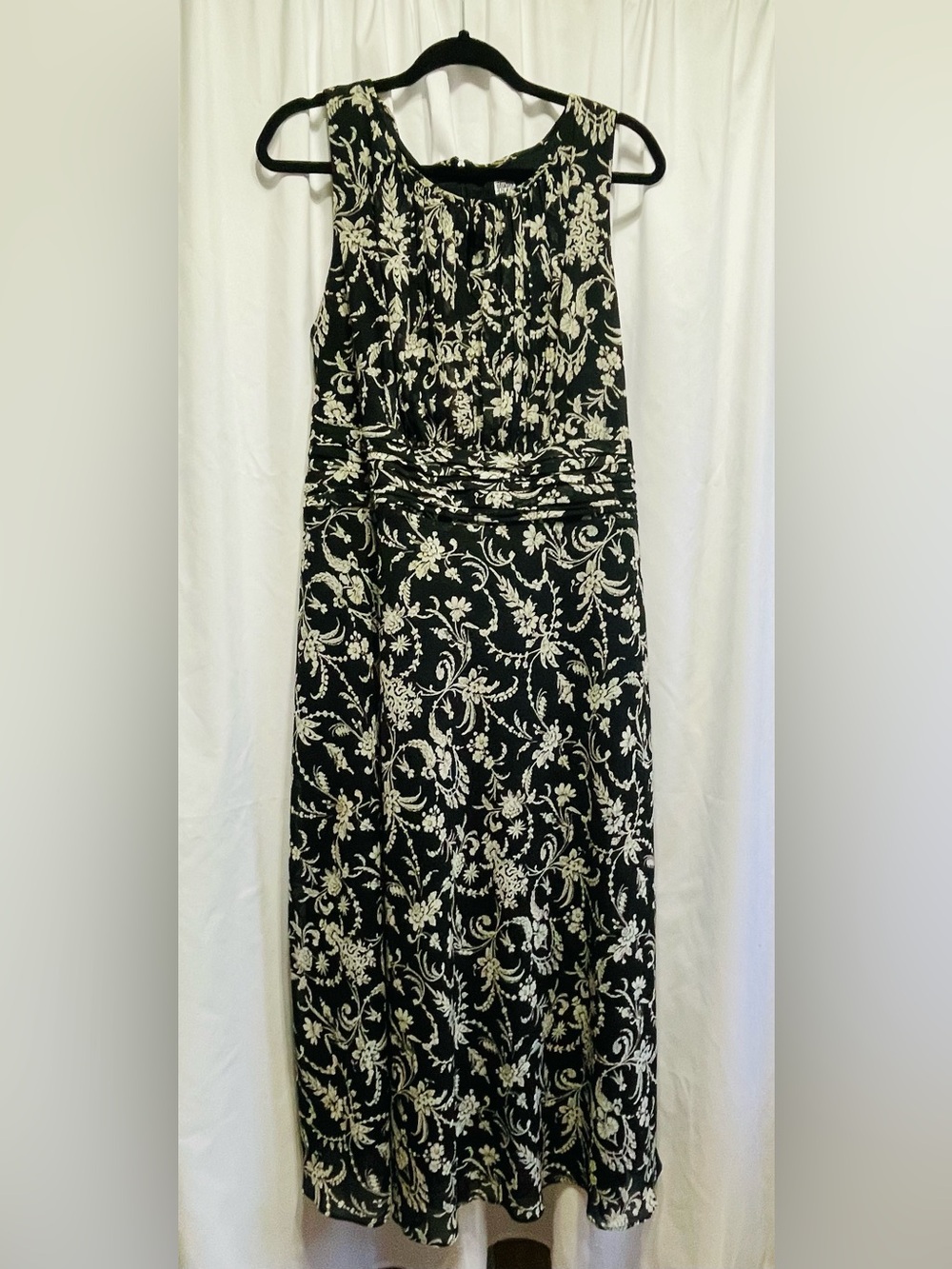 Studio 1940 Black Dress with Cream Floral Print